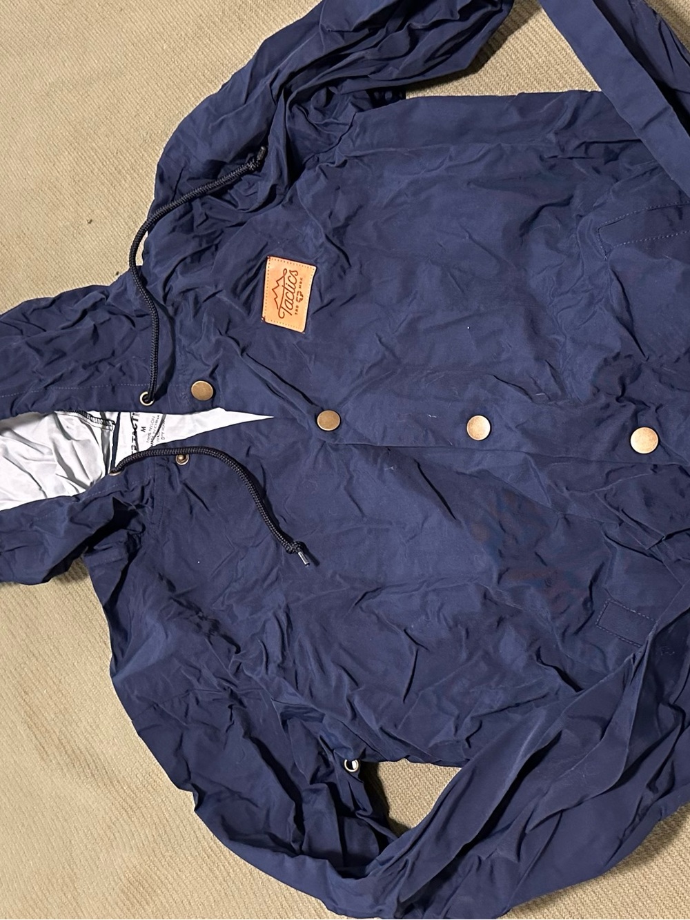 Tactics Men's Navy Hooded Rain Jacket